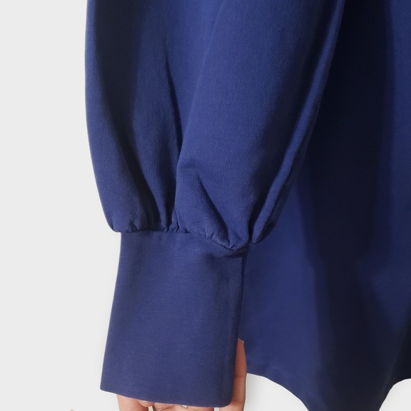 Boden Ramona Blue Toucan Embroidered Sequin Sweatshirt Dress Puff Sleeve US 10 - Picture 3 of 11